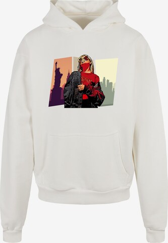 Merchcode Sweatshirt 'Grand Red Girl' in White: front