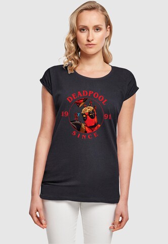 ABSOLUTE CULT T-Shirt 'Deadpool - Brain Damage' in Blau: predná strana