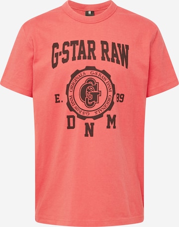 G-Star RAW T-shirt 'Collegic' i röd: framsida