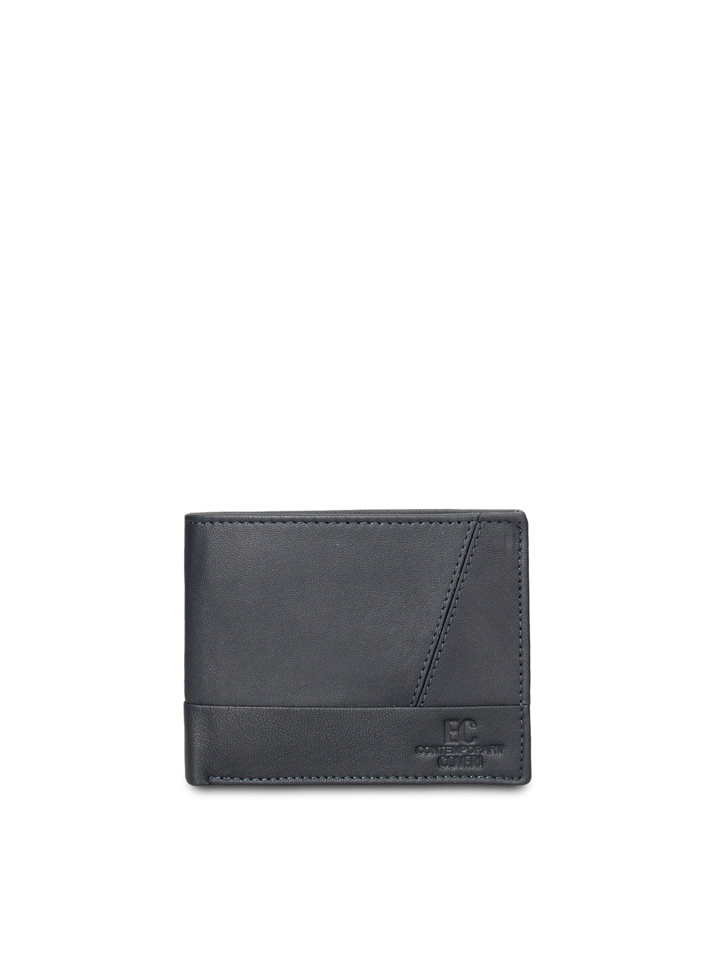 Portamonete 'Portafoglio uomo vera pelle blu - Erebor Prime minimalista' di Coveri Collection in blu: frontale