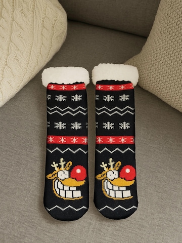 United Labels Socken 'Hüttensocken Ralph Ruthe Rentier Rudi'‌‌‌‌‌‌‌‌ in Schwarz