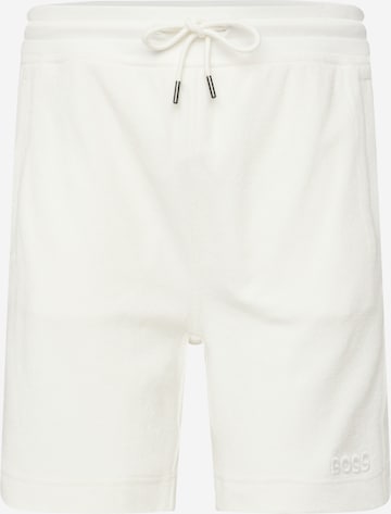 BOSS Orange Regular Trousers 'SeeTowel' in White: front