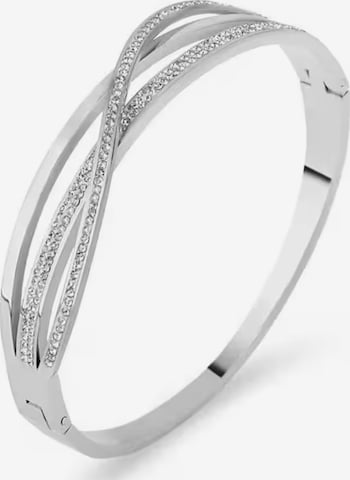 ROUGEMONT Jewellery Armband 'Moderner Damen Armreif mit Zirkonia Besatz 18cm' in Silber: Vorderseite