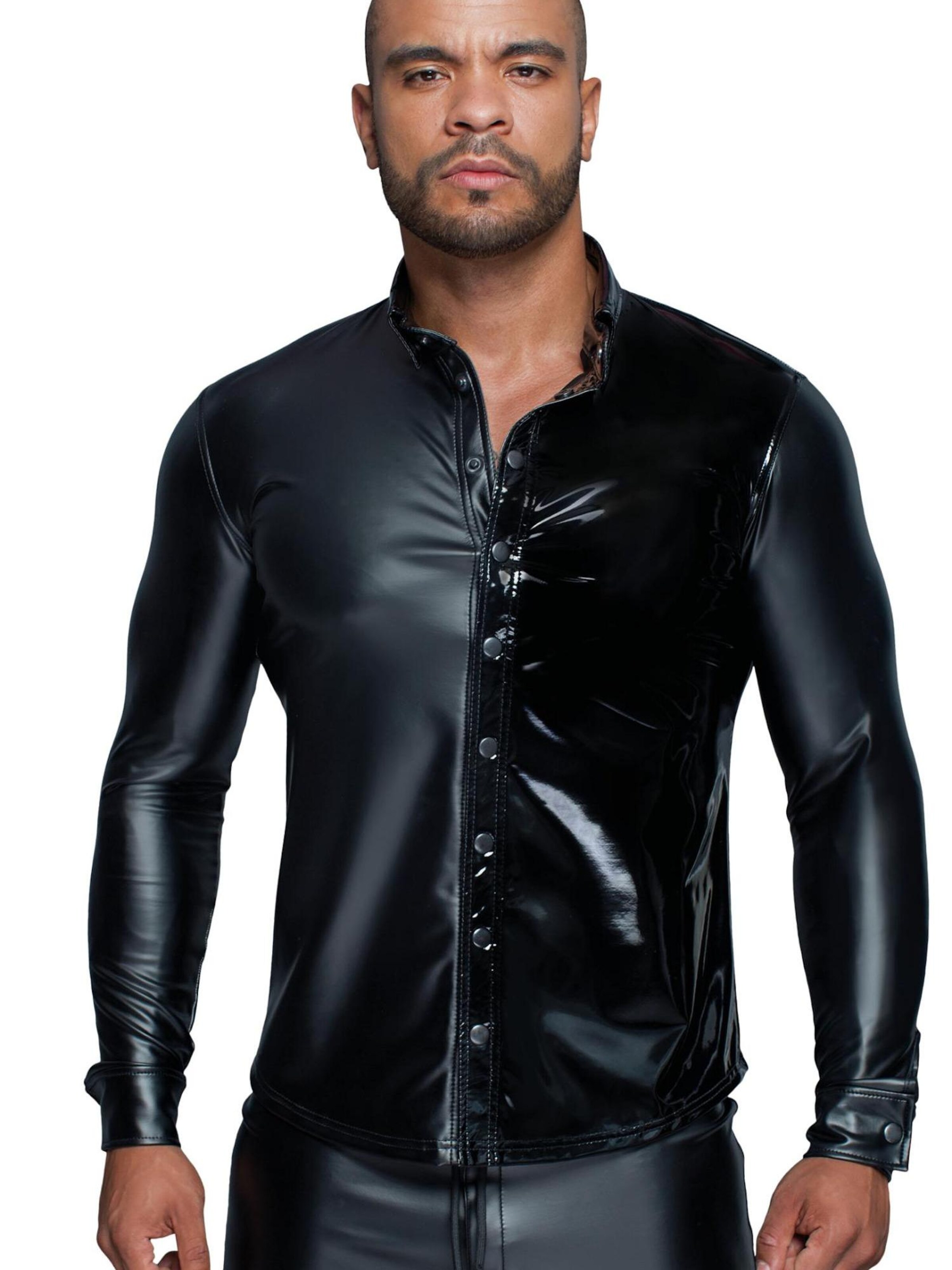 Noir Handmade Shirt 'Wetlook-Hemd H064' in Black