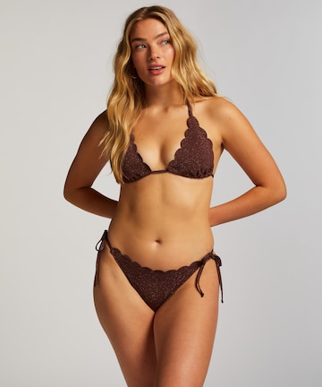 Hunkemöller Bikinihose 'Scallop Lurex' in Braun: predná strana