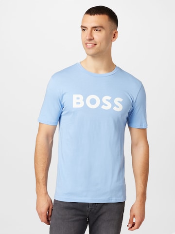 BOSS Orange - Camisa 'Thinking 1' em azul: frente