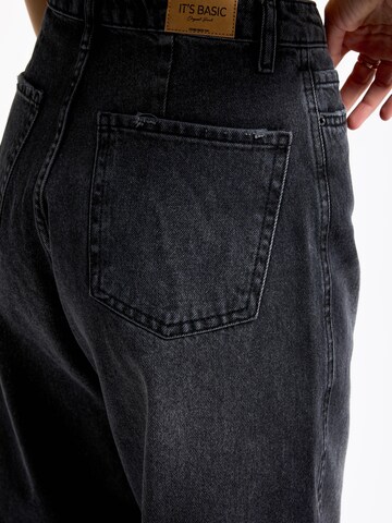 IT'S BASIC Loosefit Jeans 'JUNE RELAXED MID RISE JEANS' in Zwart