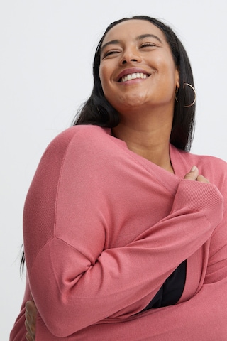 Fransa Curve Knit Cardigan 'BLUME' in Pink