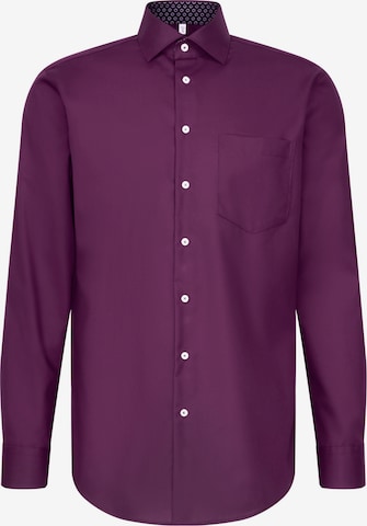 Chemise business 'Schwarze Rose' SEIDENSTICKER en violet : devant