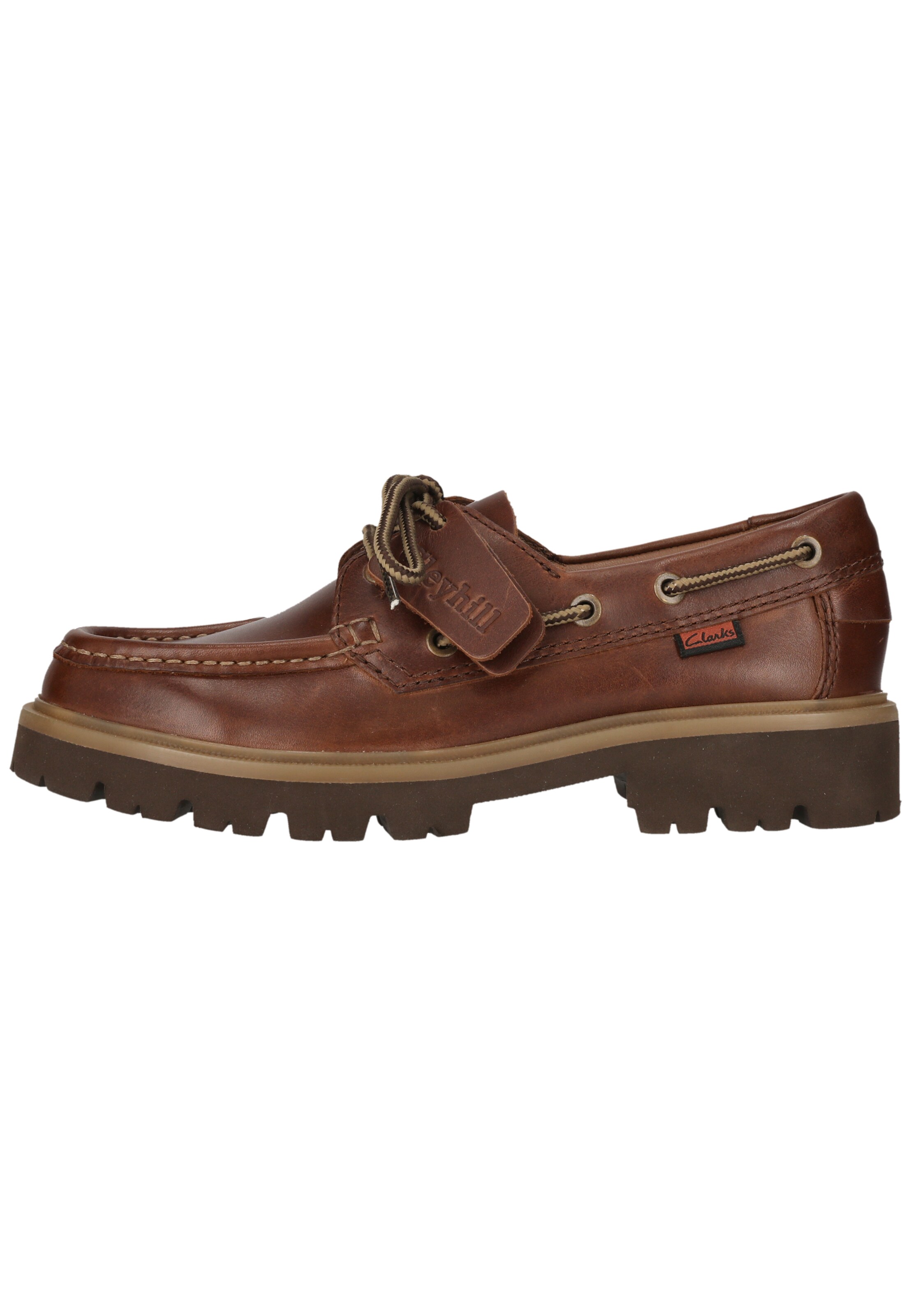 CLARKS Veterschoen 'Cleyhill Boat' in Bruin