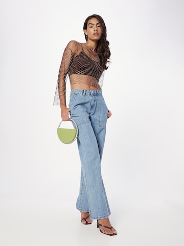 Gina Tricot Wide Leg Jeans in Blau