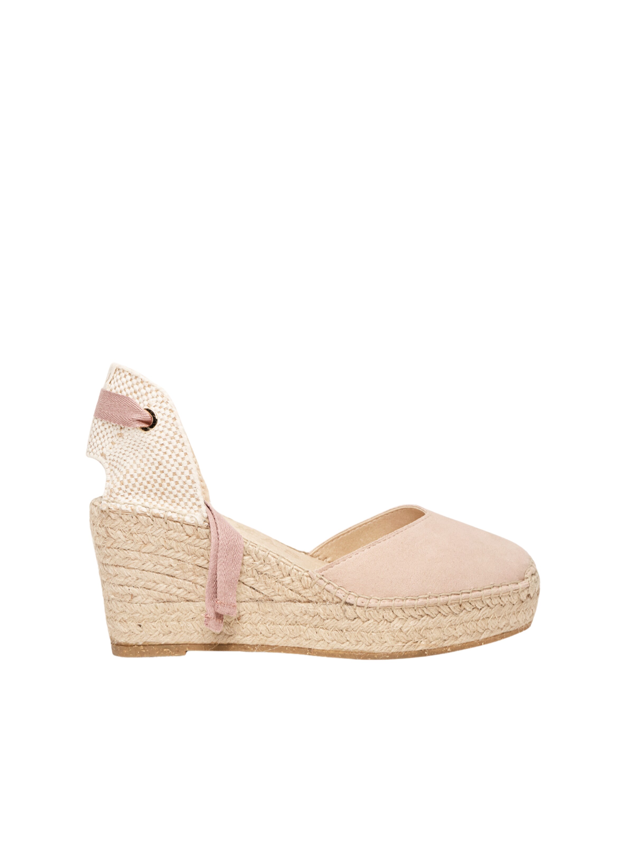 Sandalo 'Alpargata Cuña 8 cm' di Alhamas in rosa: frontale