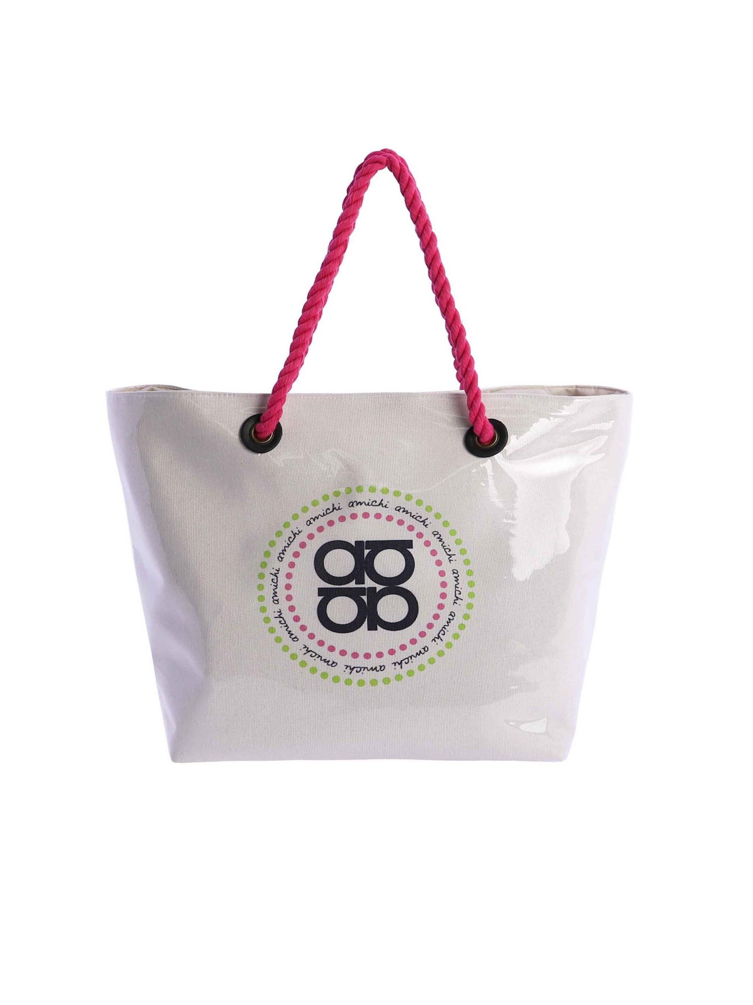 Amichi - Shopper 'Bolso de playa para mujer Split de lona con cremallera' en Mezcla de colores: frente