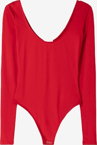 Body a maglietta di Bershka in rosso: frontale