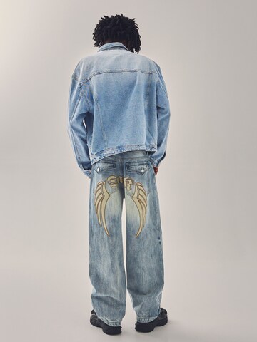 Bershka Baggy Džínsy - Biela