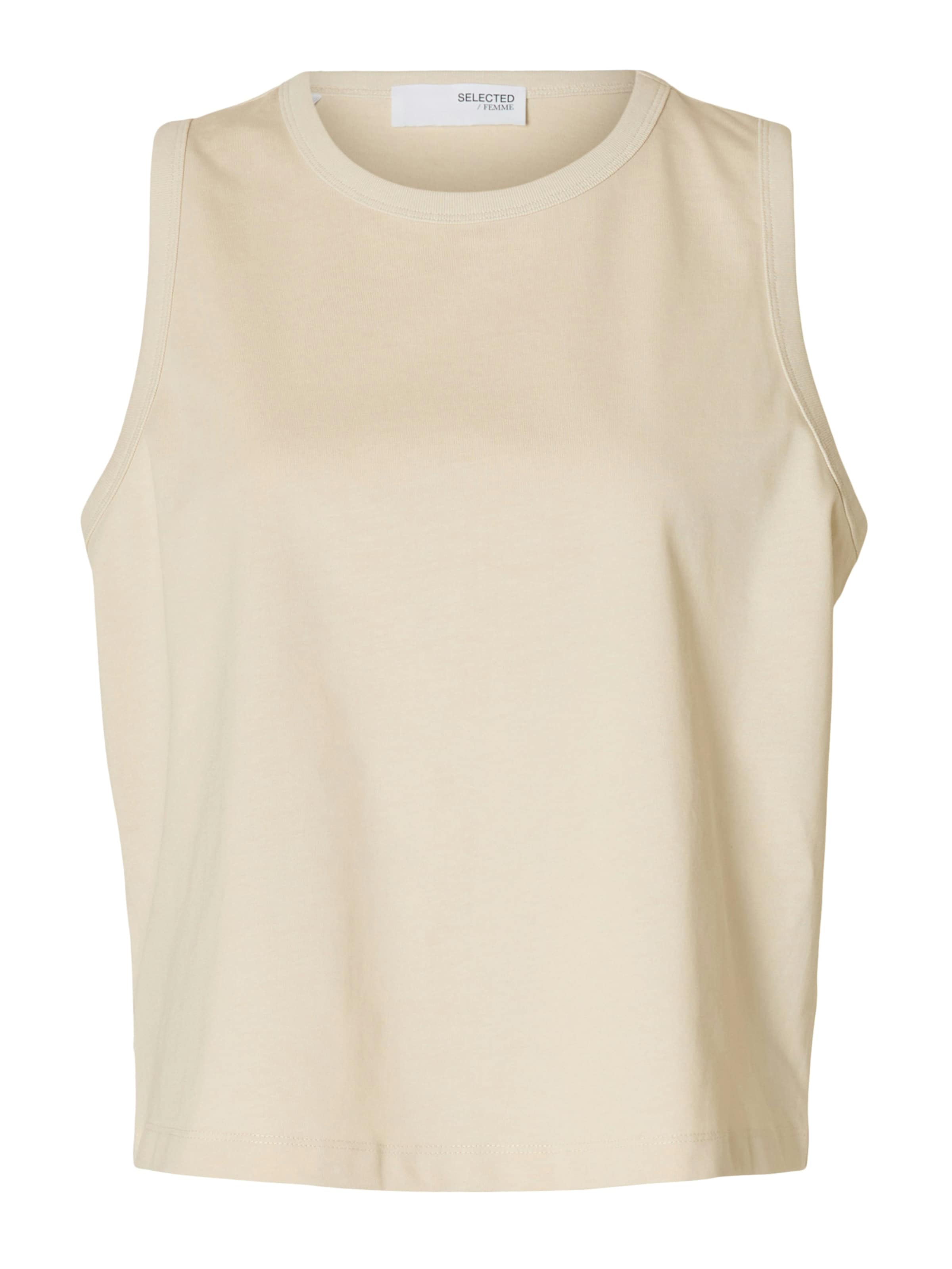 Top 'SLFEssential' di SELECTED in beige: frontale
