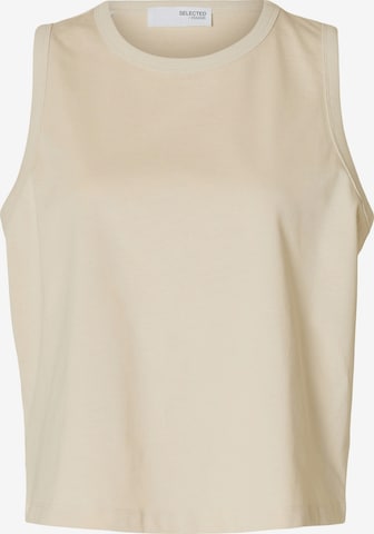 SELECTED Top 'SLFEssential' in Beige: voorkant