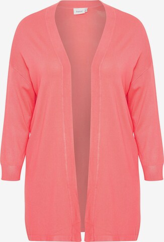 Fransa Curve Zip-Up Hoodie ' BLUME ' in Pink: front
