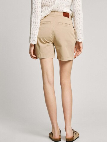 Pepe Jeans Regular Pleat-Front Pants 'Vania' in Beige