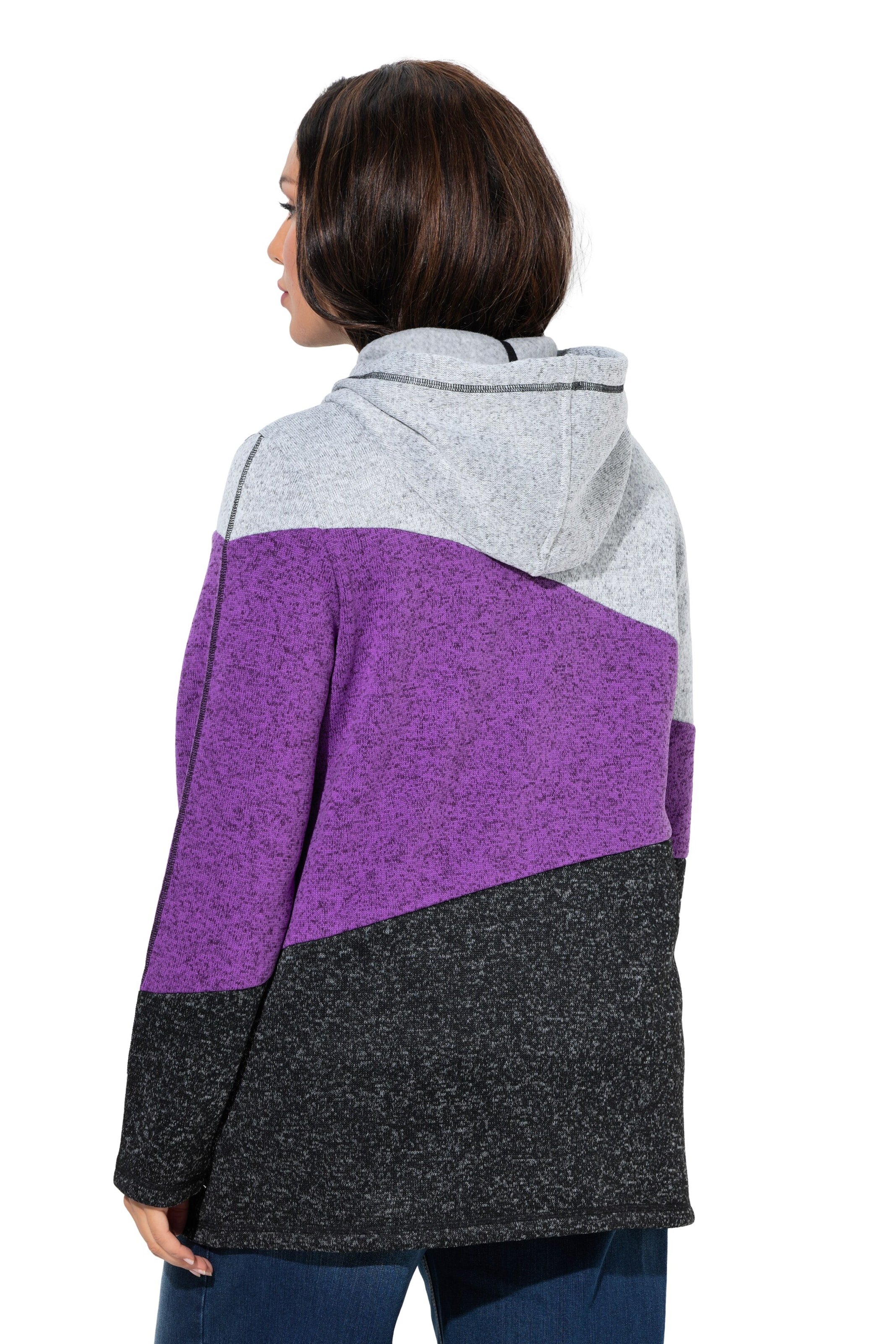 Ulla Popken Sweat jacket in Purple
