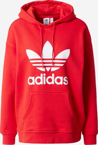 Sweat-shirt 'Adicolor Trefoil' ADIDAS ORIGINALS en rouge : devant