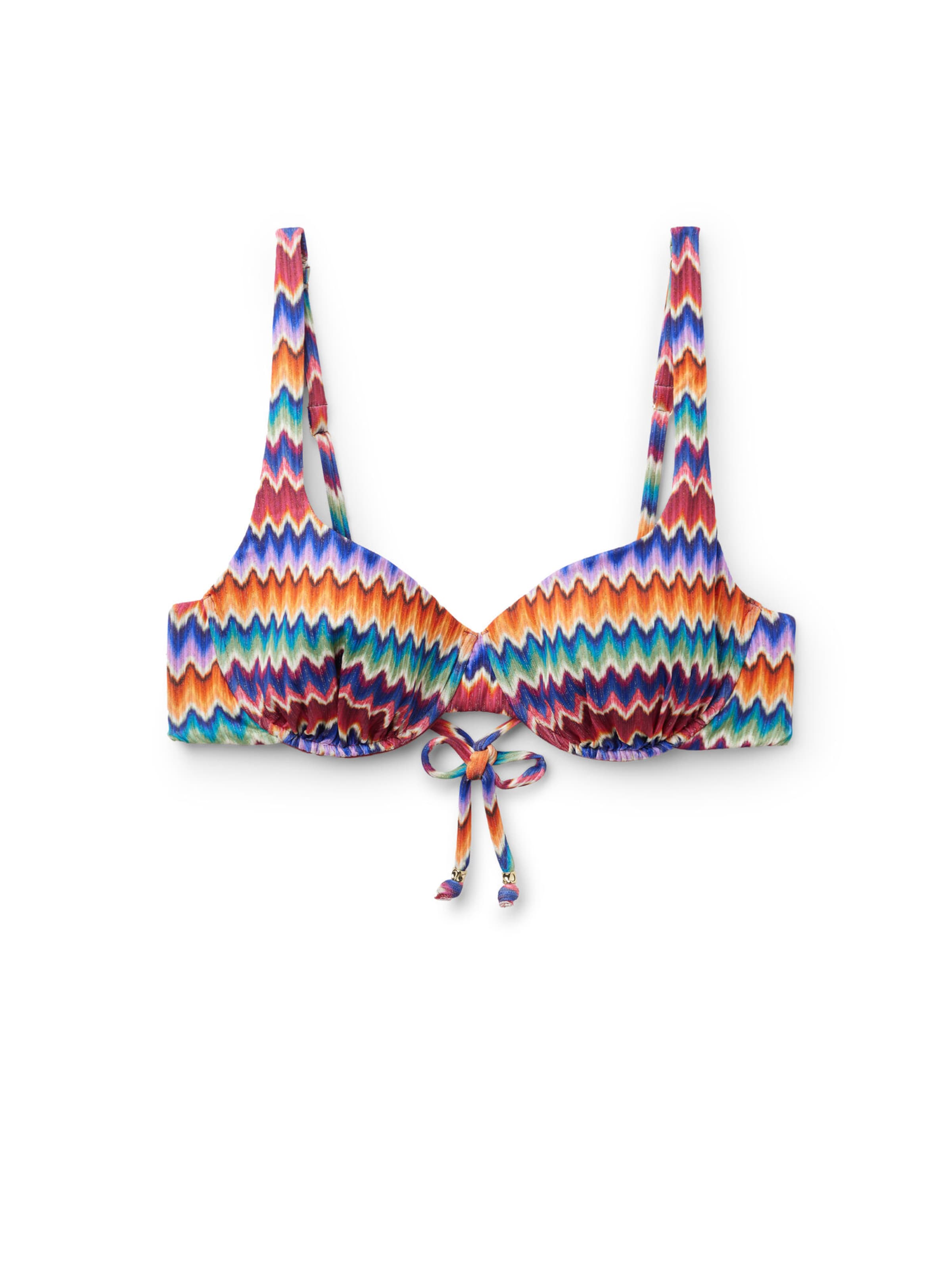 CALZEDONIA Balconette Bikini Top 'Vibrant Chevron' in Mixed colors: front