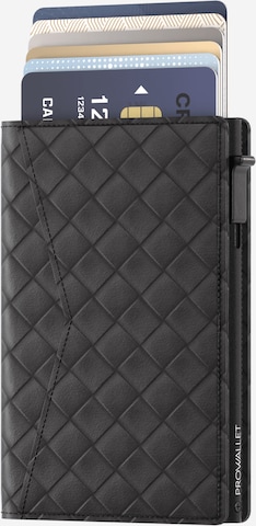 Porte-monnaies 'Pasjeshouder Slim Woven' Prowallet en noir : devant