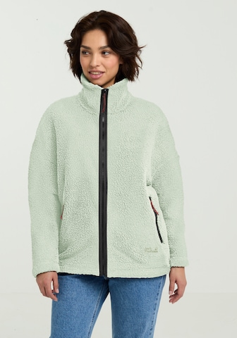 JACK WOLFSKIN Athletic Fleece Jacket in Green: front