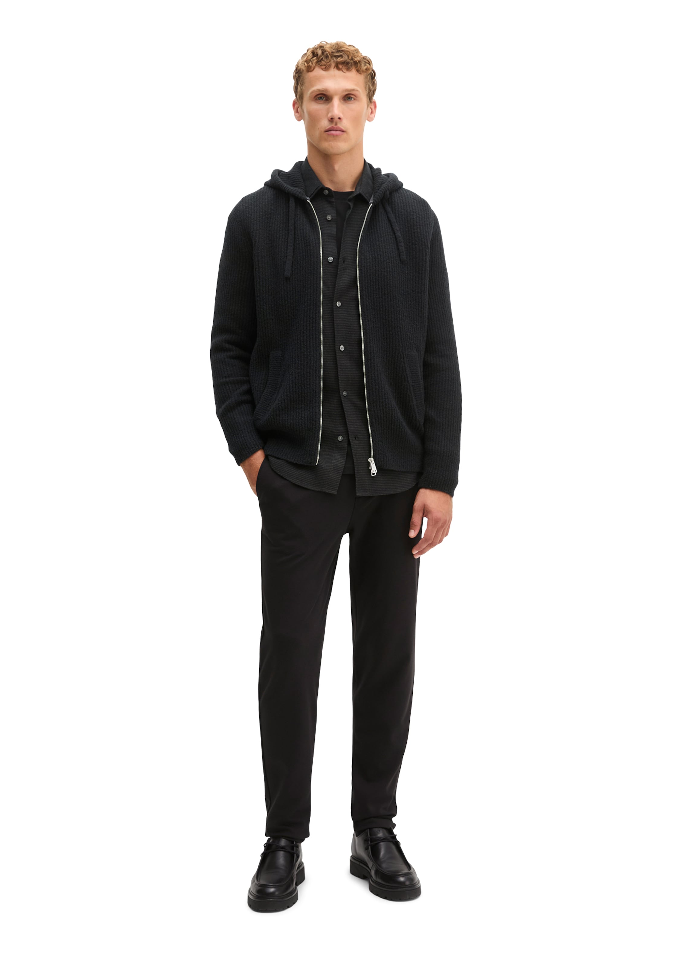 Marc O'Polo Strickjacke in Schwarz: Vorderseite