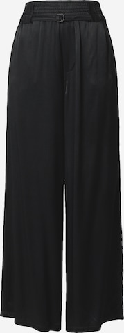 Wide leg Pantaloni di 10Days in nero: frontale