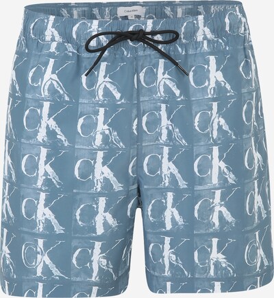 Calvin Klein Swimwear Kratke kopalne hlače | dimno modra / bela barva, Prikaz izdelka
