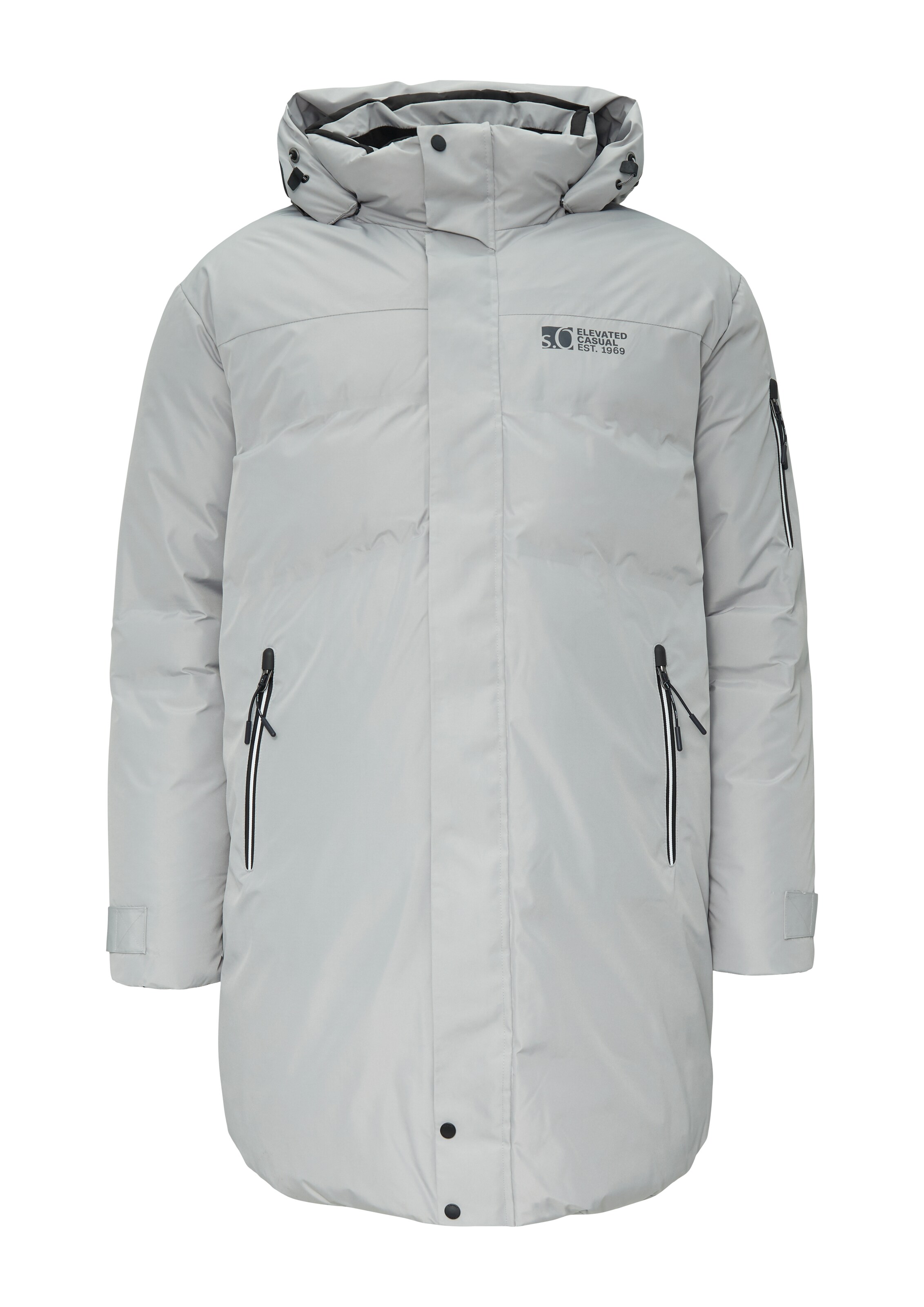 s.Oliver Men Big Sizes Wintermantel in Grau: Vorderseite