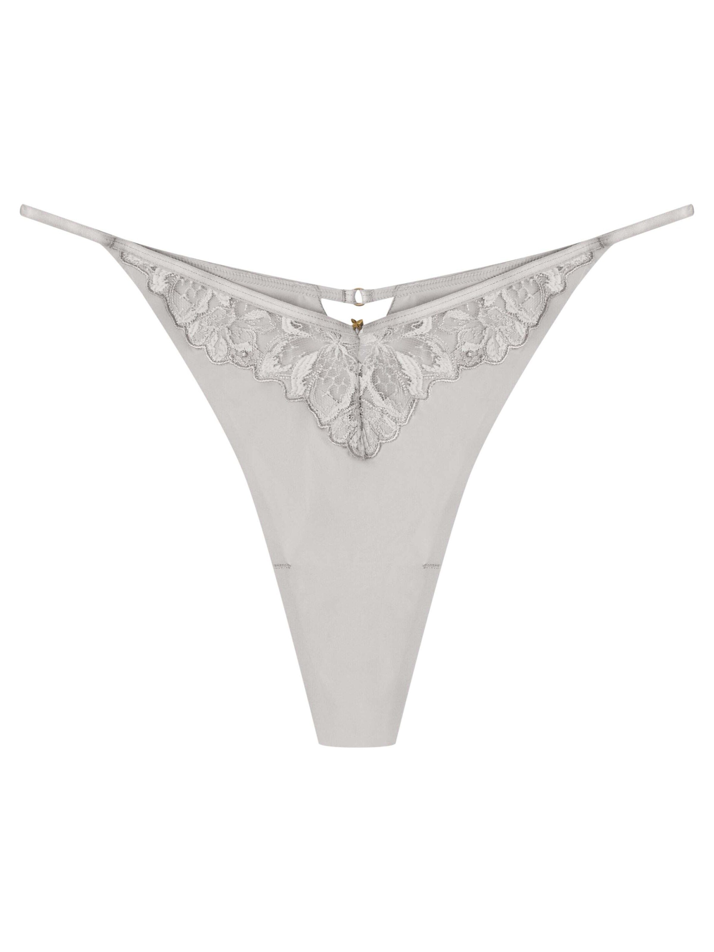 String 'String Oleksa, feine Stickerei, florales Muster, glatte Microfaser XL' di ESOTIQ in grigio