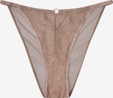 Panty 'Slip Ombre, feine Stickerei, florales Muster, glatte Microfaser S' di ESOTIQ in beige: frontale