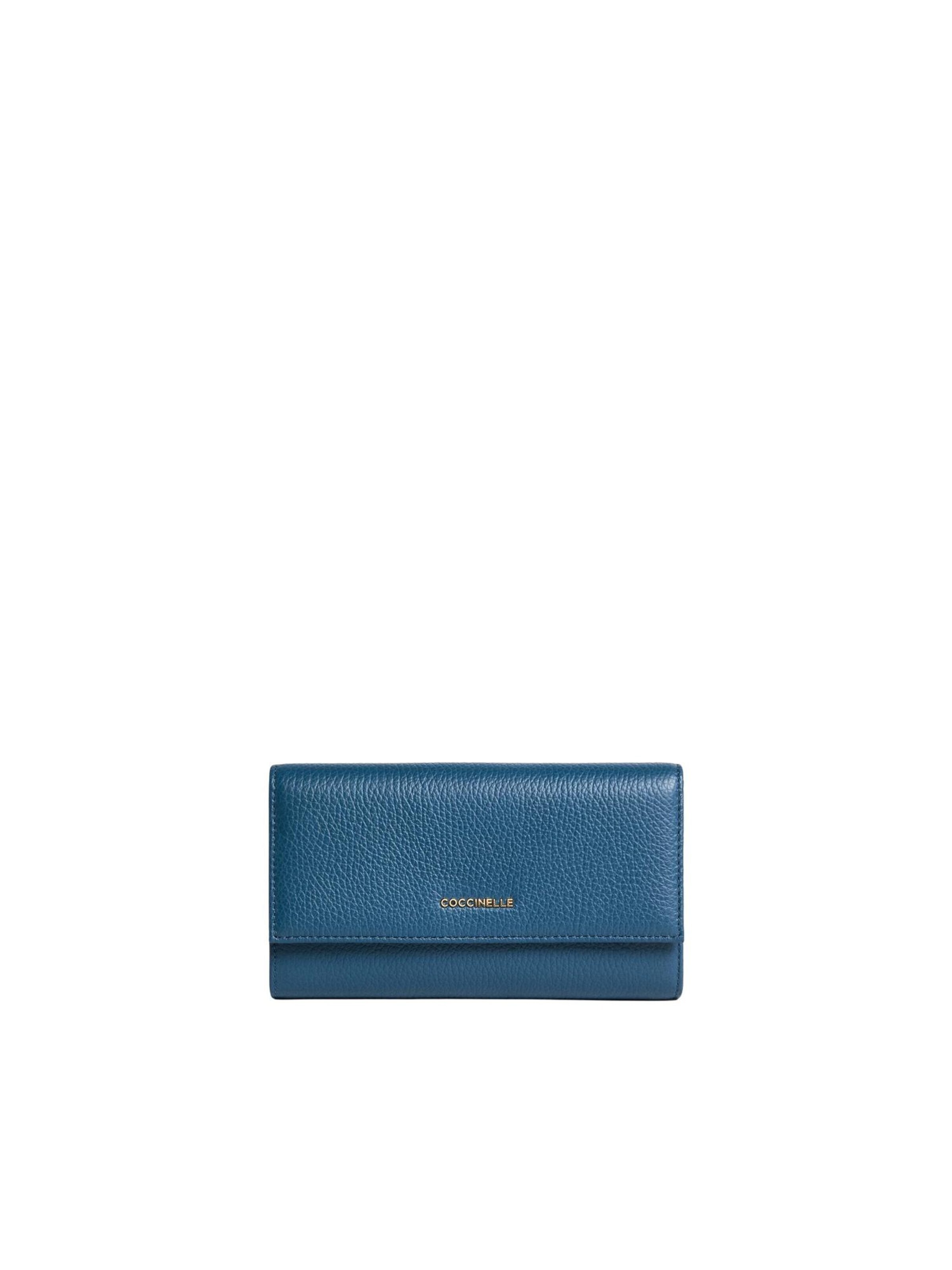 Coccinelle Wallet 'COCCINELLE METALLIC 26 148' in Blue: front
