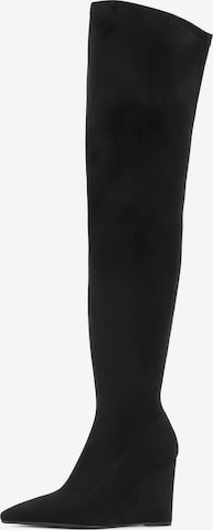 Kazar Overknees in Schwarz: Vorderseite