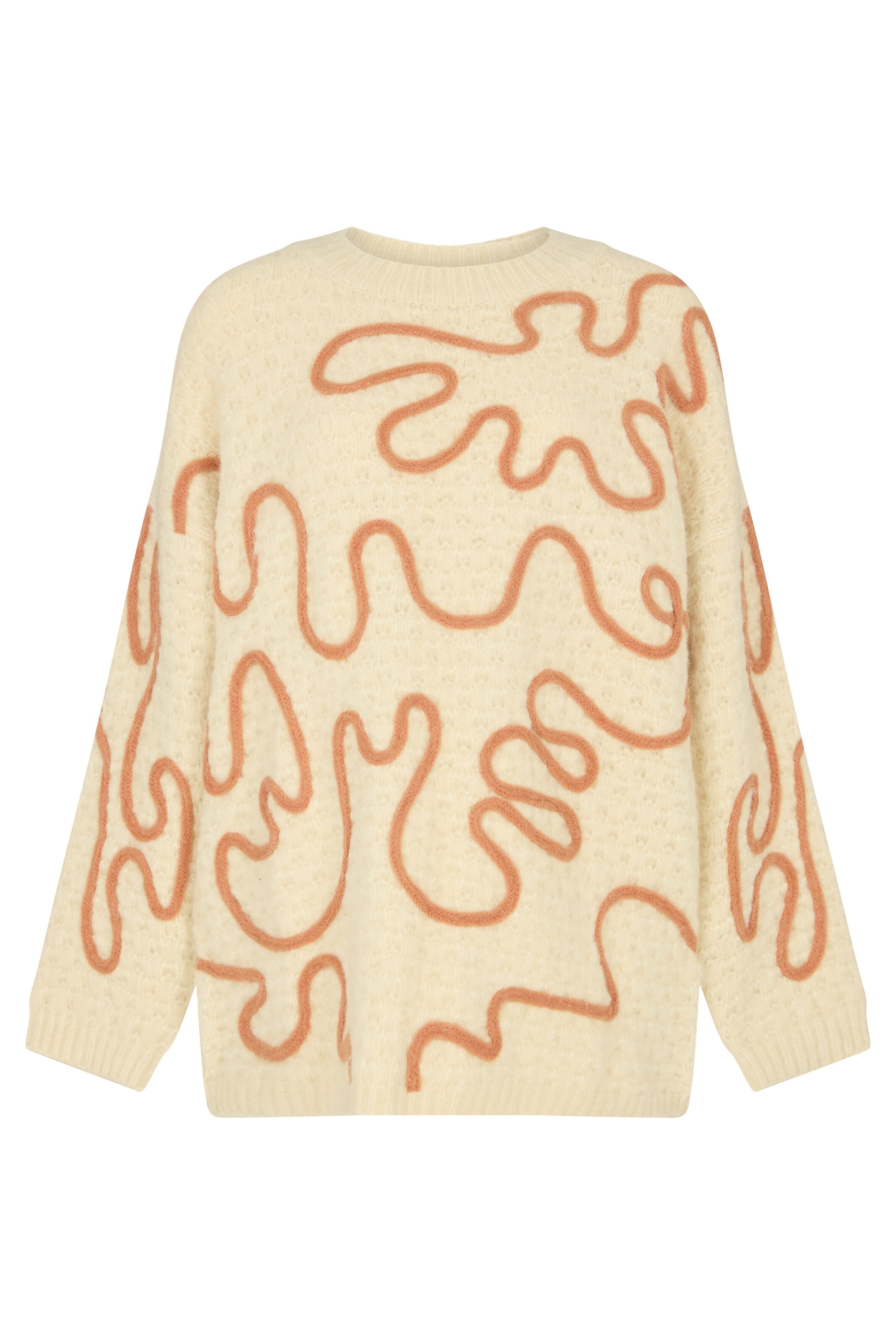 RAFFYA Sweater 'Elton' in Beige: front