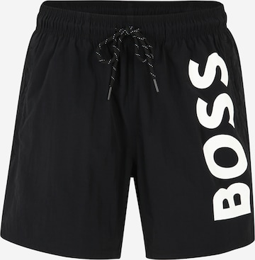 BOSS Orange Board Shorts 'Octopus' in Black: front