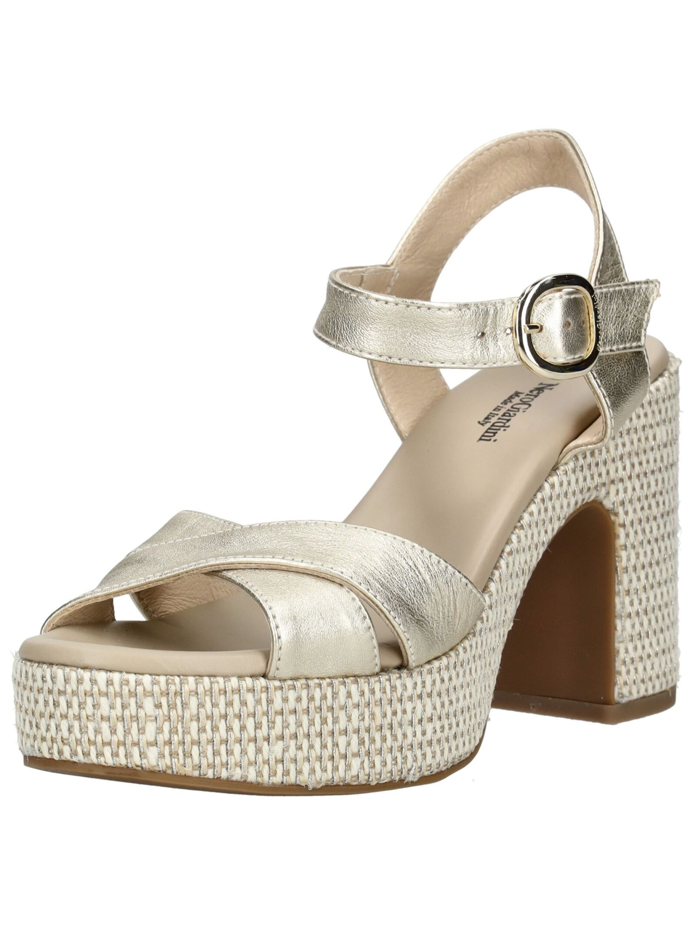 Sandales à lanières Nero Giardini en or : devant