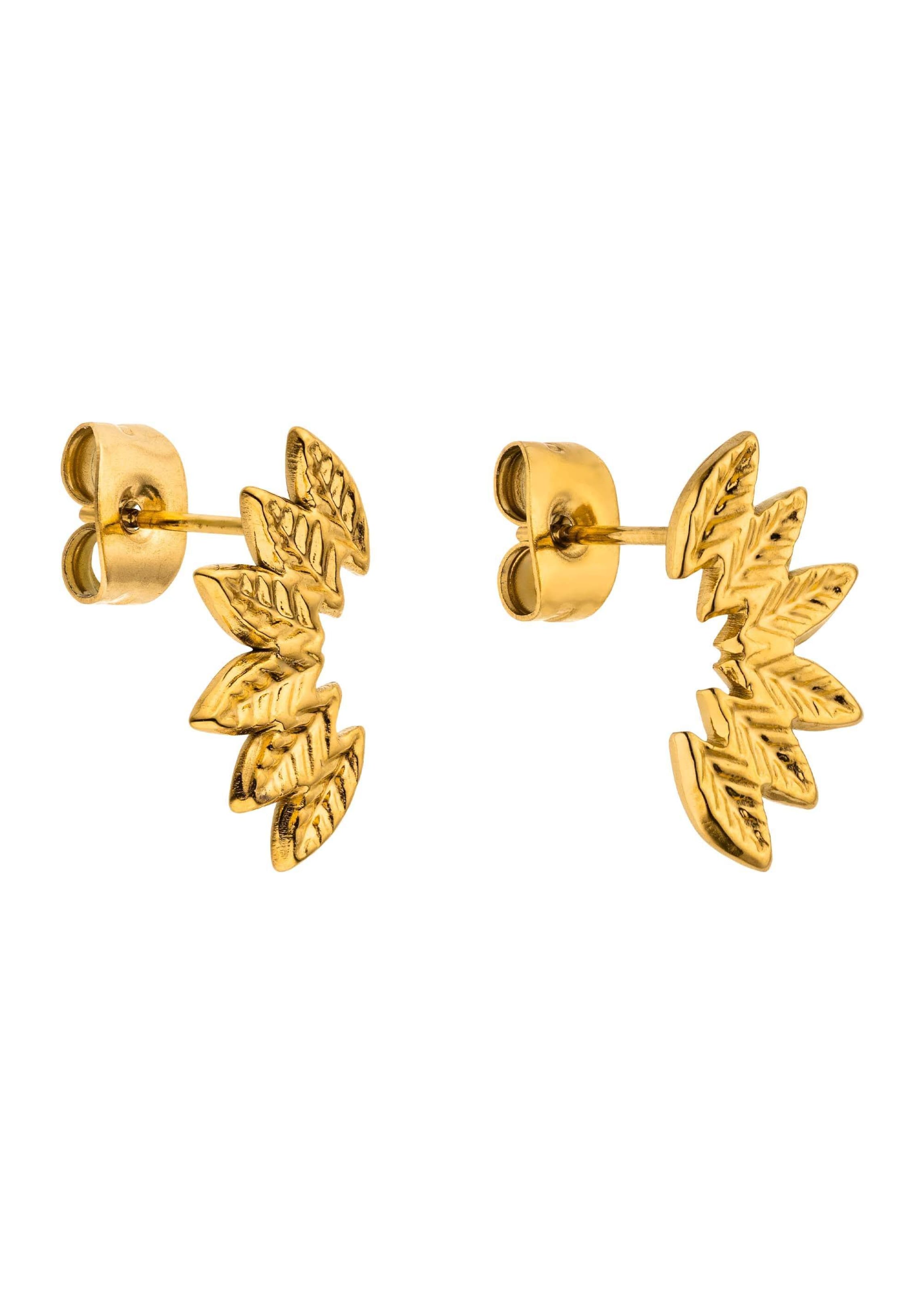 Boucles d'oreilles 'Leaf' PURELEI en or : devant