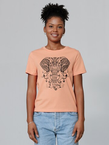 Watapparel Shirt ' Mandala Elephant ' in Orange: front