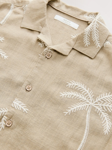Next Regular fit Button up shirt in Beige