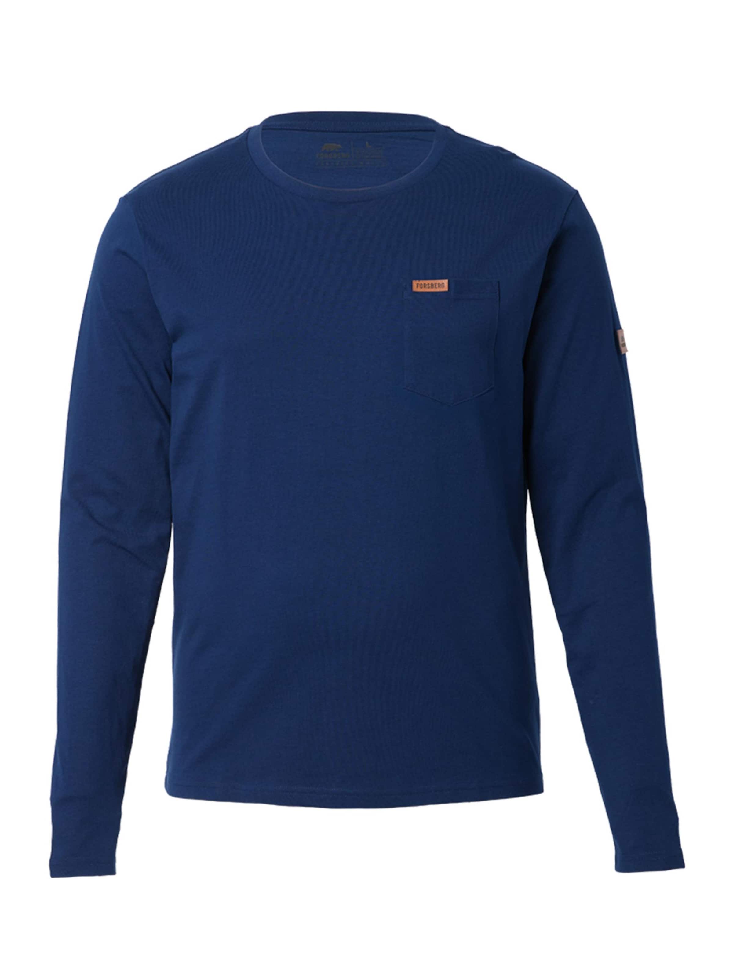 FORSBERG Sweatshirt 'Longsleeve mit Brusttasche' in Blau: Vorderseite