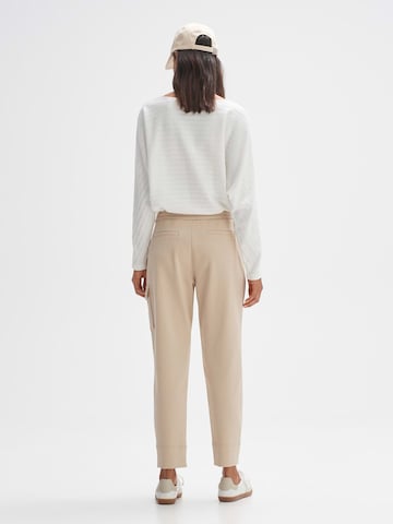 OPUS Tapered Pleat-front trousers 'Ersima' in Beige