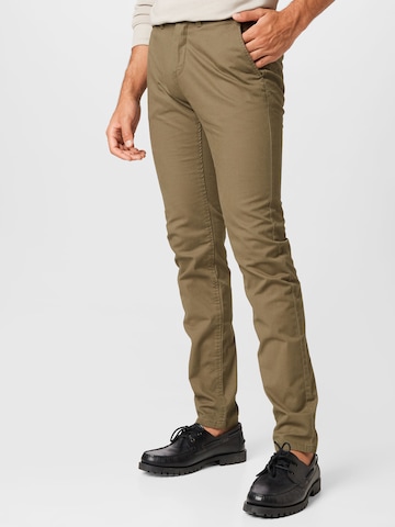 TOM TAILOR Slim fit Chino trousers in Green: front