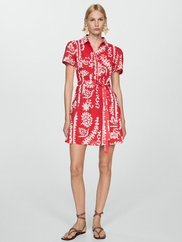 MANGO Košilové šaty 'Tropez' – červená: přední strana