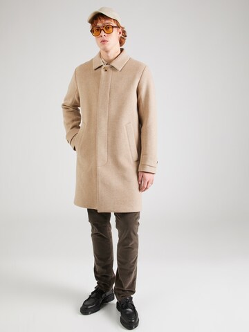 Manteau mi-saison Abercrombie & Fitch en beige : devant