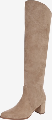 Ital-Design Overknees in Braun: Vorderseite