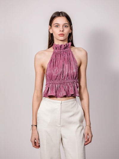UVIA Overdel 'UVIA, Top crop cu model halter, Roz zmeuriu, M-L' i M-L i pink, Produktvisning