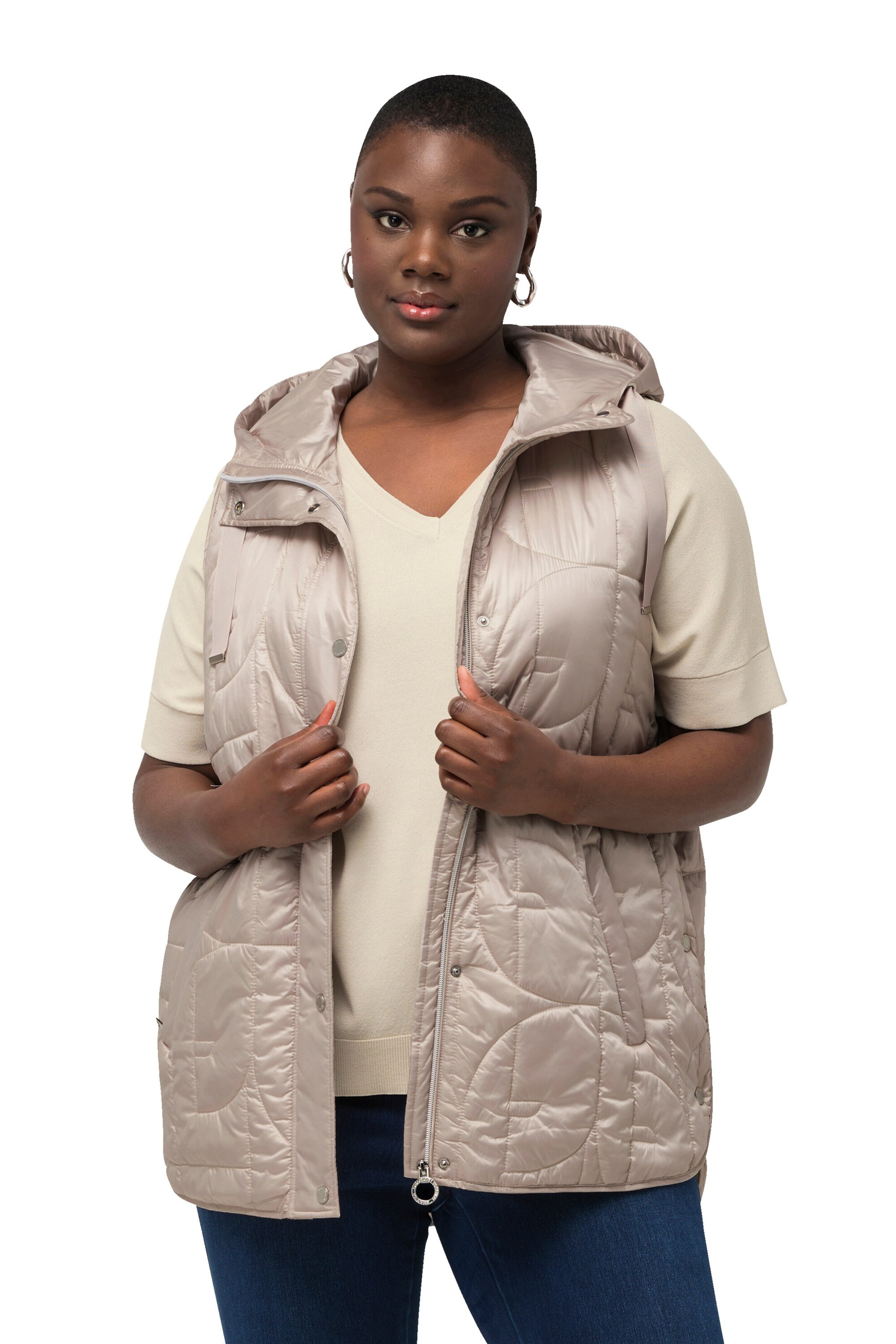 Ulla Popken Weste in Beige: Vorderseite